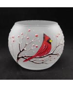 Christmas Easter Salzburg Hand Painted Tea Light Holder - Cardinal - TEMPORARILY OUT OF STOCK